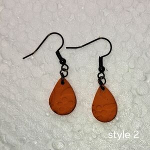 Elegant Brown Teardrop Earrings Clay